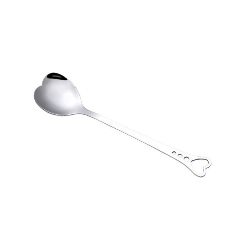 In Acciaio Inox A Forma di Cuore Forchetta Manico Lungo Cucchiaio di Zucchero Tè e Caffè Da Dessert Posate Cucchiaino di san valentino Regalo di Giorno di Nuovo: 5