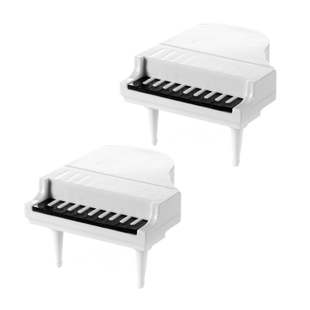 2 Sets Cake Fruit Forks Piano Keyboard Small Fork for Home Party Banquet (Black): White