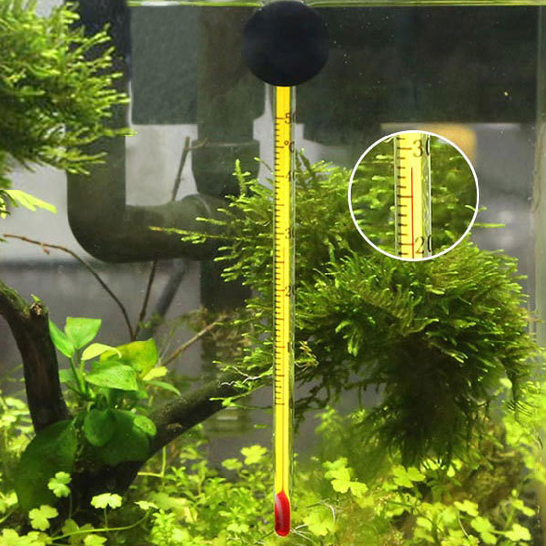 Aquarium Glass Thermometer Fish Tank Hanging Thermometer Temperature Control Tester Household Measure Meter