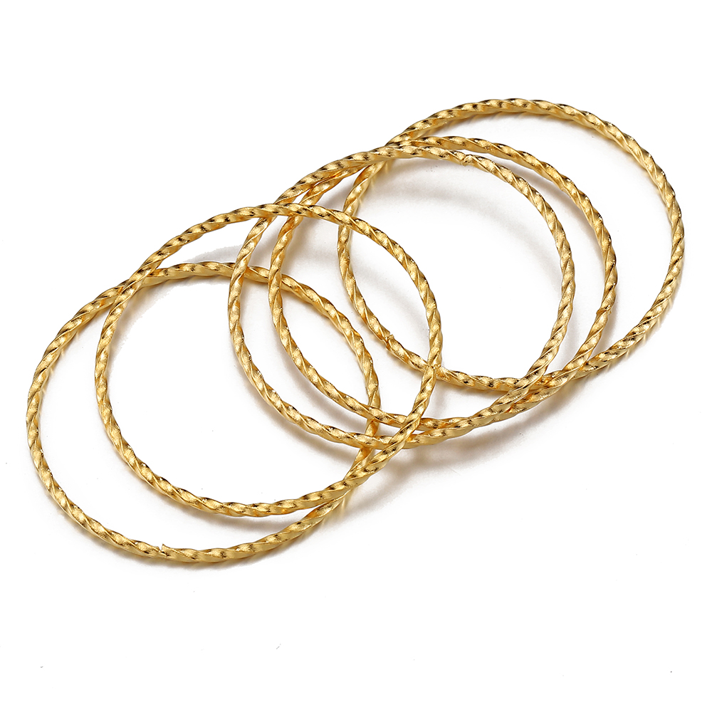 10 stk. 30/50mm koreanske spiralformede o-ringe i rustfritt stål, gullbelagte, vridde, lukkede ringetone til øredobber, smykkelaging, gjør-det-selv: 18mm / Rød