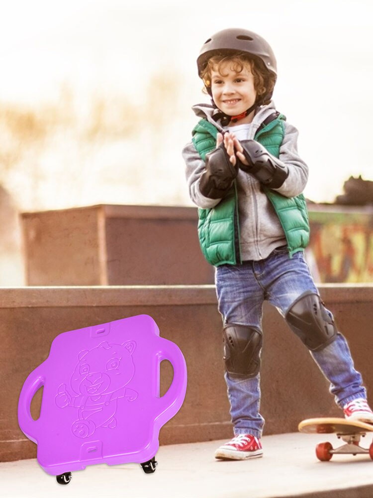 Kids Plastic Vier Wiel Scooter Board Met Handgrepen Scooter Board Met Wielen Balans Auto Scooter Outdoor Oefening