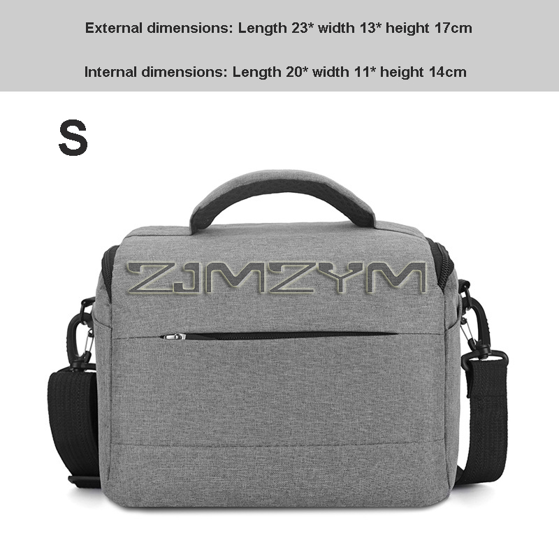 DSLR Camera Bag Handbags Oxford Shoulder Bag Camera Case For Lens Pouch Bag Waterproof Photography Photo Bag: Light Grey