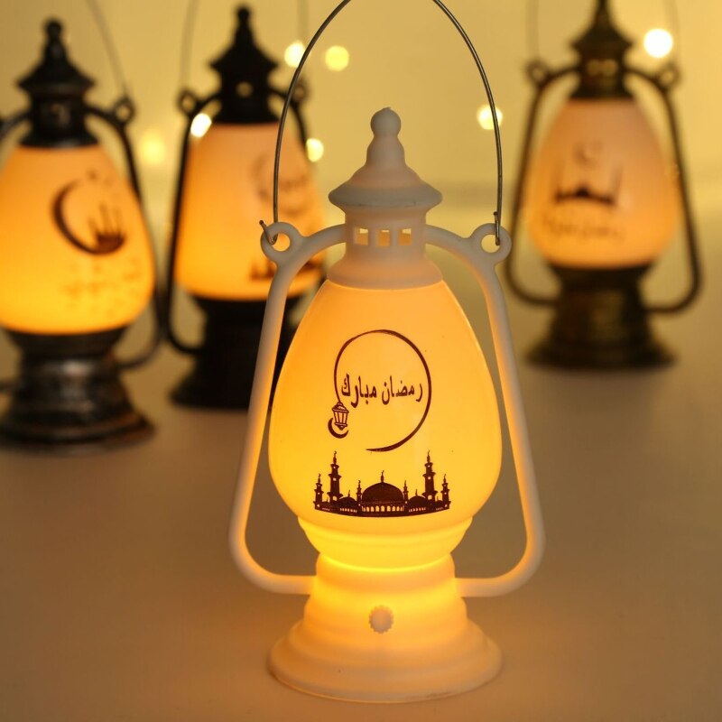 Eid Mubarak Led Wind Light Electronic Candle Lantern Night Light Ornament for ramadan Party Desktop Decoration Handheld Y5GB