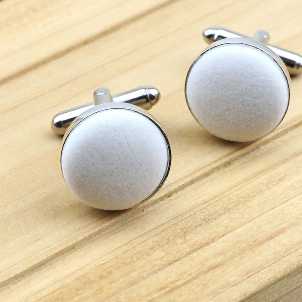 Boutons de manchette de chemise pour hommes, bijoux ronds en daim doux, à la , pour affaires, fête de mariage, accessoires pour hommes, de: 6