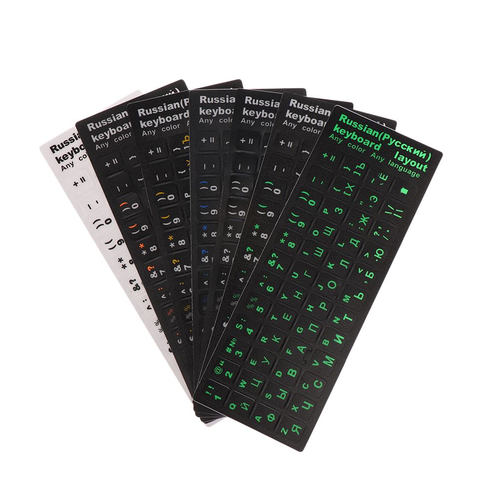 Rosyjskie litery naklejki na klawiaturę matowe wodoodporny PVC naklejka na pokrywę do uniwersalnego komputer przenośny Desktop Keyboard Laptop