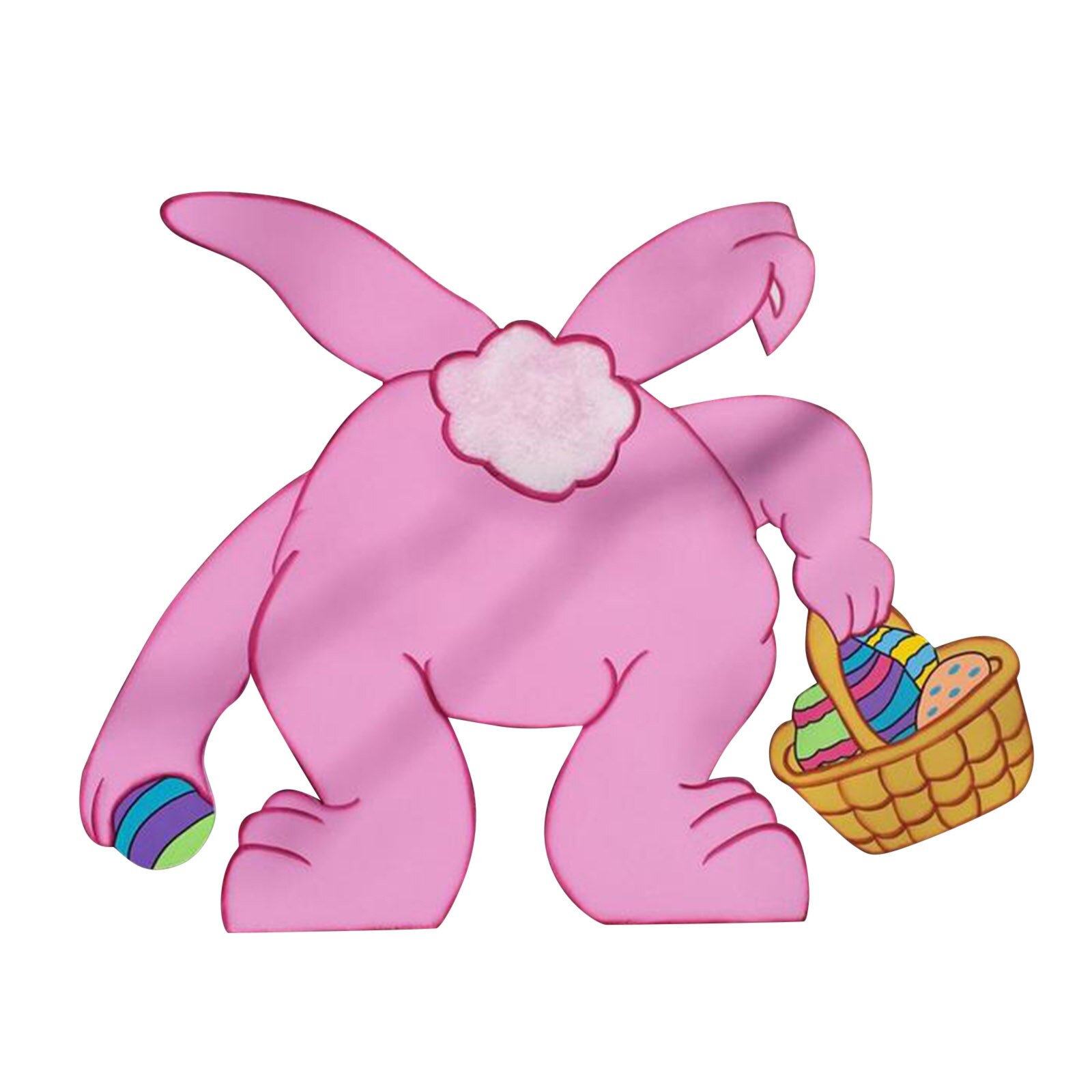 Wooden Easter Garden Decoration Bunny Rabbit Sign Home Lawn Yard Decor Art Sculpture Garden Statue Easter Spring Decoration tuin: PINK