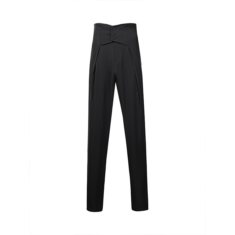 thumbnail image 2 of Boys Latin Dance Pants - Striped Pleated Trousers With Tie Waist For Salsa Tango Ballroom 2 of 14
