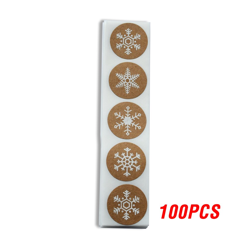100-500pcs Round Christmas Stickers 6 Styles Snowflake Sticker Halloween Cute Lable For Scrapbooking Stationery Sticker: 100pcs