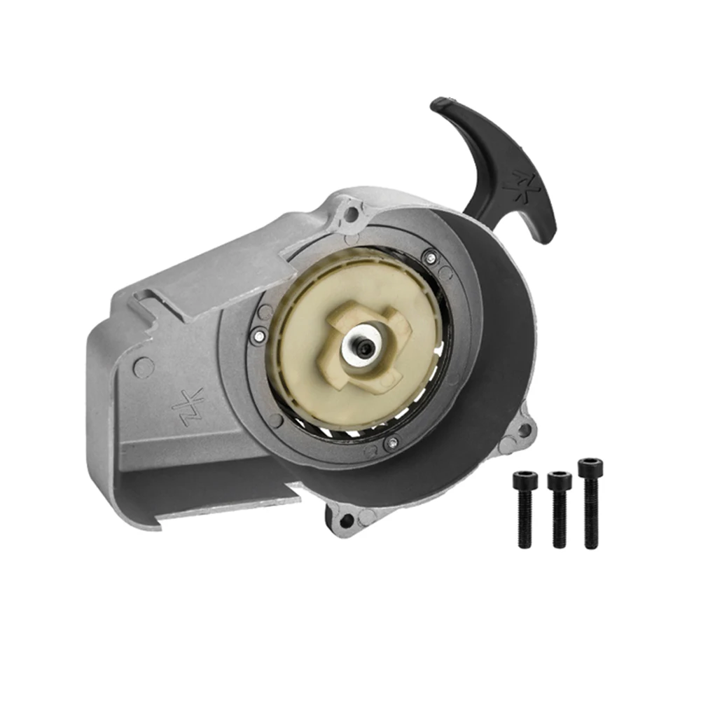 Black Pull Start+ Flywheel for 47cc 49cc 2 stroke Mini Pocket Scooter Dirt Bike ATV Recoil Starter Puller: MULTI
