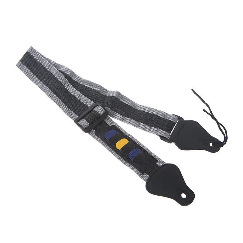 Lichtgewicht Gitaar Houder Riem Voor Akoestische Bas Ukelele Muziekinstrument Deel Nylon Gitaarband Riem Met Drie Picks