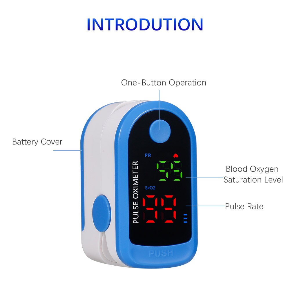 Finger Pulse Oximeter OLED Display Blood Oxygen Saturation Monitor SpO2 Pulse Rate Measurements Portable Oximeter Indoor Outdoor