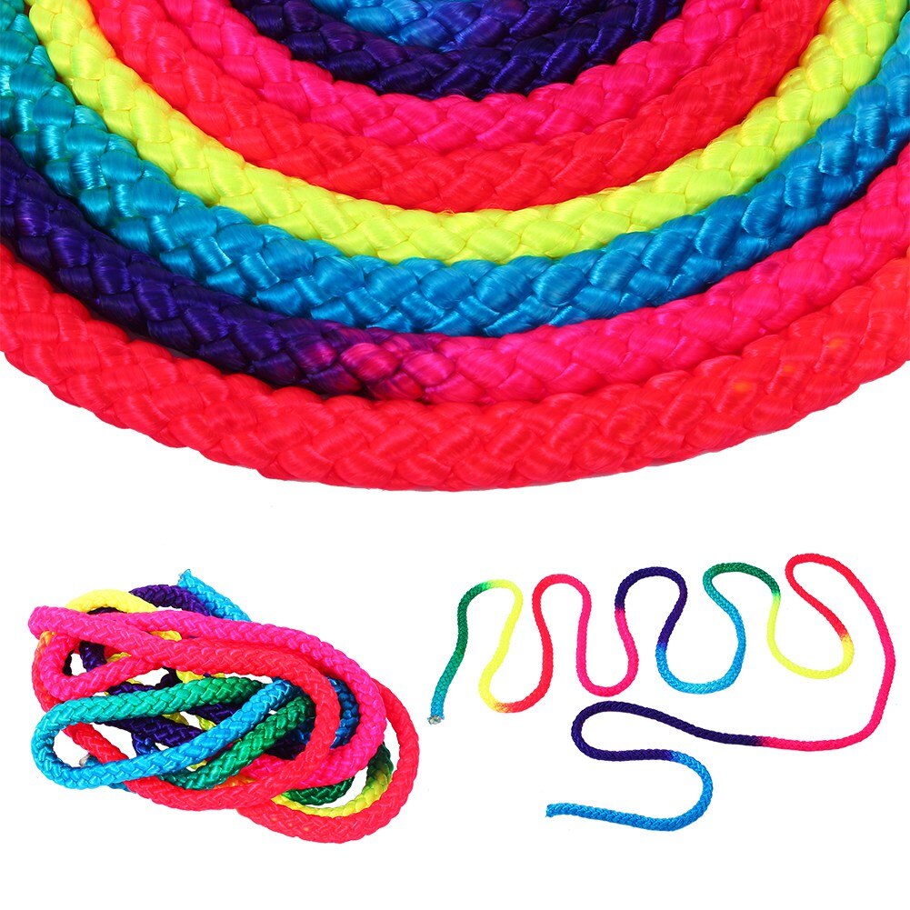 Rainbow Color Rhythmic Gymnastics Rope Solid Competition Arts Training Rope Gymnastics Sports Rope