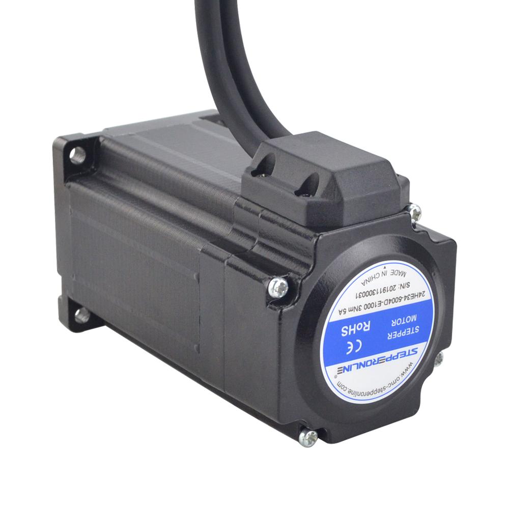 Closed Loop Nema 24 Stepper Motor 3Nm Encoder 1000CPR 5A 2 Phase 4-lead CNC Stepping Motor 10mm Shaft