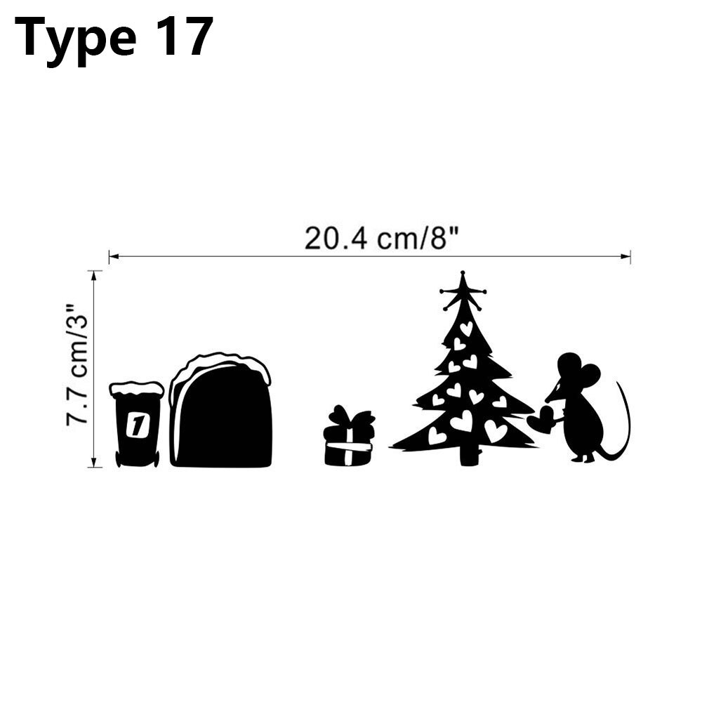 1pc grappige verwijderbare cartoon muizengat muurstickers zwarte muizen patroon diy plint sticker trap muurschildering kamerhoek ornament: 17