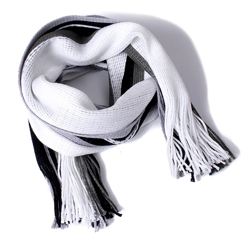 Nyaste scarf herr vinter randig bomull halsduk casual 180*23cm kvinnor halsduk med tofs varma stickade halsdukar