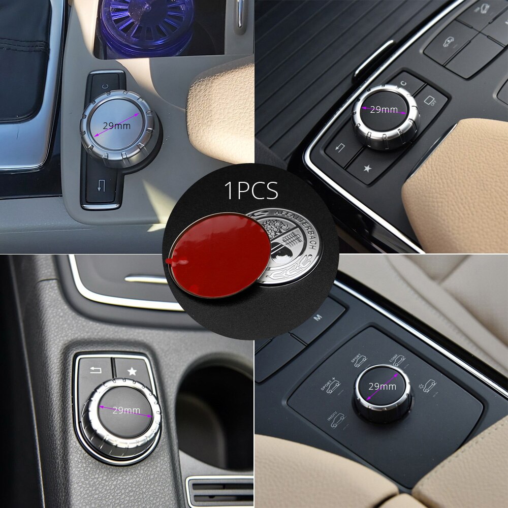 Botões botão do carro multimídia guarnição emblema capa adesivo para benz ml gl classe para benz acessórios: 1pcs 29mm Badge