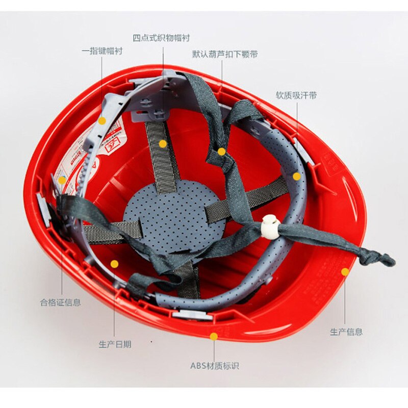 Safety Helmet Work Hard Hat Cap Warehouse Worker PE Plastic Insulation Material Red Yellow Workplace Safety Head Protection