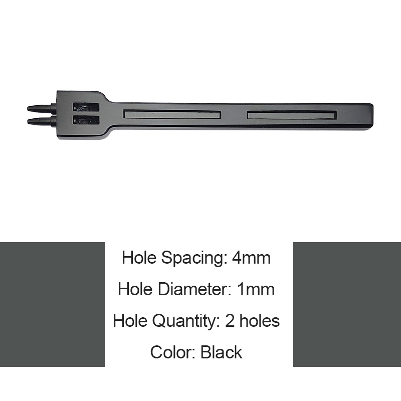 Profession Leather Hole Punch Tools Set Cutting Stitch for Wallet Belt DIY Die Chisel Kit Leathercraft, 4mm Spacing 1mm Diameter: 4mm Black 2 holes
