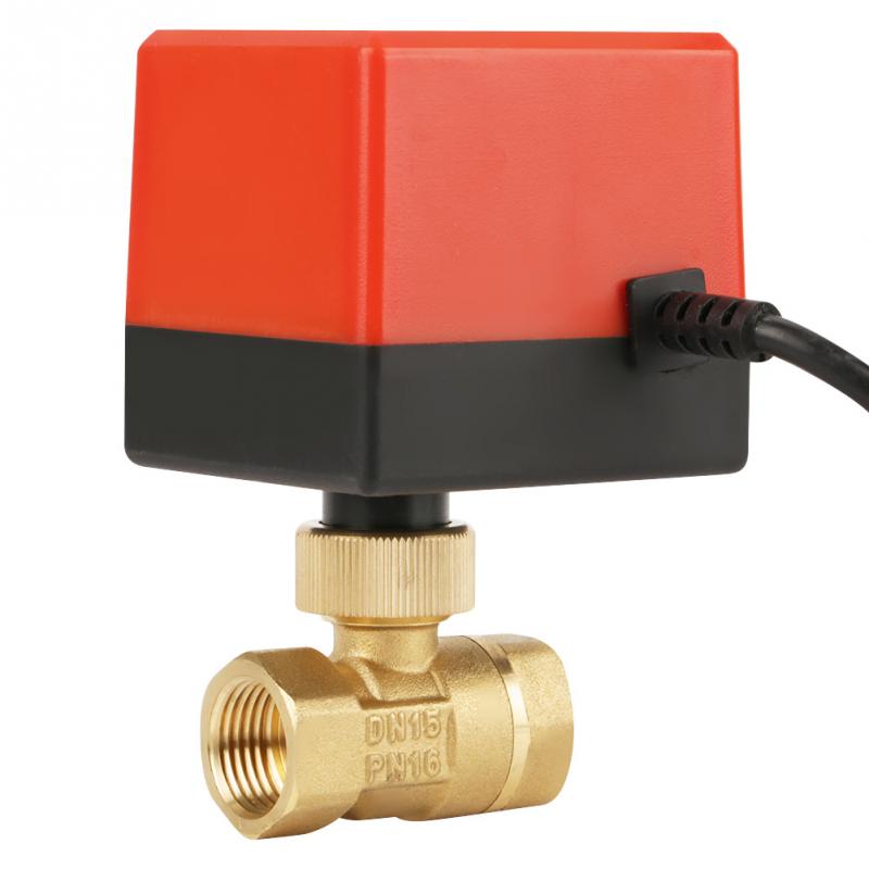 DC 12V G1/2" DN15 Brass 2 Way Motorized Ball Electrical Valve for Flow Control Tool Electrical Brass Motorized Control Valv