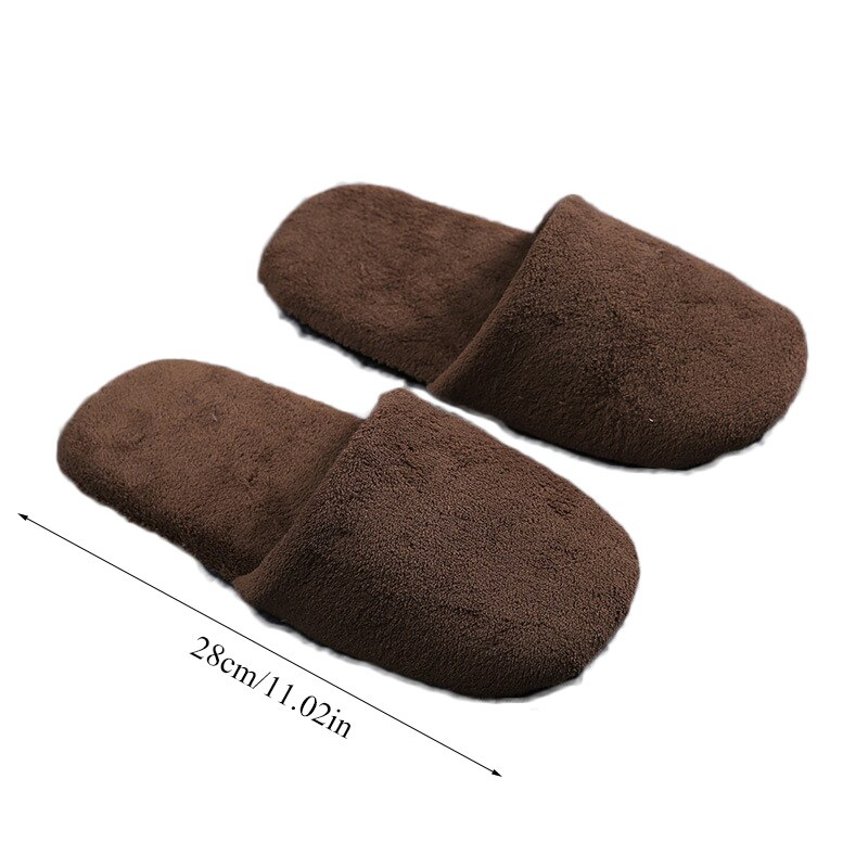 Zapatos de pan de terciopelo Coral para mujer, Zapatillas de casa, Hotel, desechables, cálidas, de algodón para interior, , 1 par