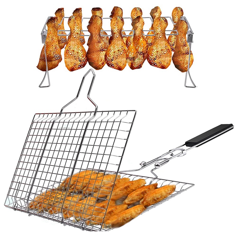 -Grill Accessories, Grill Basket And Grill Rack, P... – Grandado