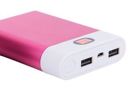 10400mah 4x18650 Battery Charger Intelligent Power Bank Case Rechargeable Charger for 18650 Battery without Battery: rose red
