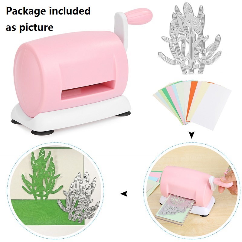 3 Types Die Cutting Embossing Machine DIY Cutter Piece Die-Cut Machine Home DIY Embossing Dies Tool Plastic Changing Machine: Pink 155x11mmx 80mm