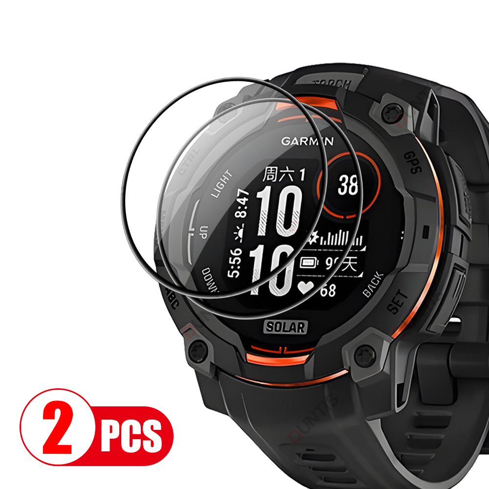 Screenprotector voor Garmin Instinct 3 AMOLED & SOLAR 50 mm 45 mm 3D gebogen schermbeschermer Ultra-HD beschermfolieaccessoires: XXL / MULTI