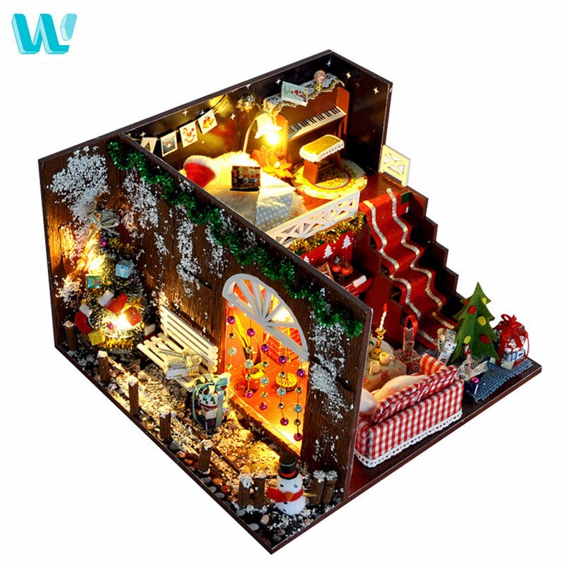 WINCO DIY Doll House Wooden Furniture Miniature Dollhouse Hand Assemble House Toys for Children Birthday Year Chrismas: Tree house
