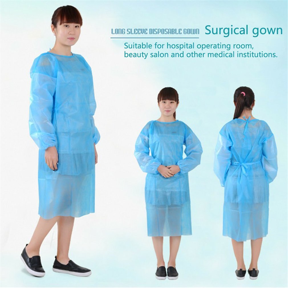 10 Stuks Wegwerp Stofdicht Overalls Ademend Non-woven Gown Anti-Statische Isolatie Kleding Anti-Fouling laboratoriumjas
