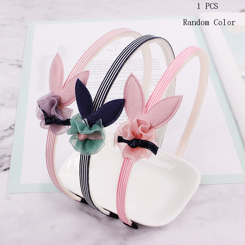 Child Bowtie Cute Hairband Girl Kids headband 1pcs Pink headwear Cartoon Lace hair accessories Hair Hoop: 8