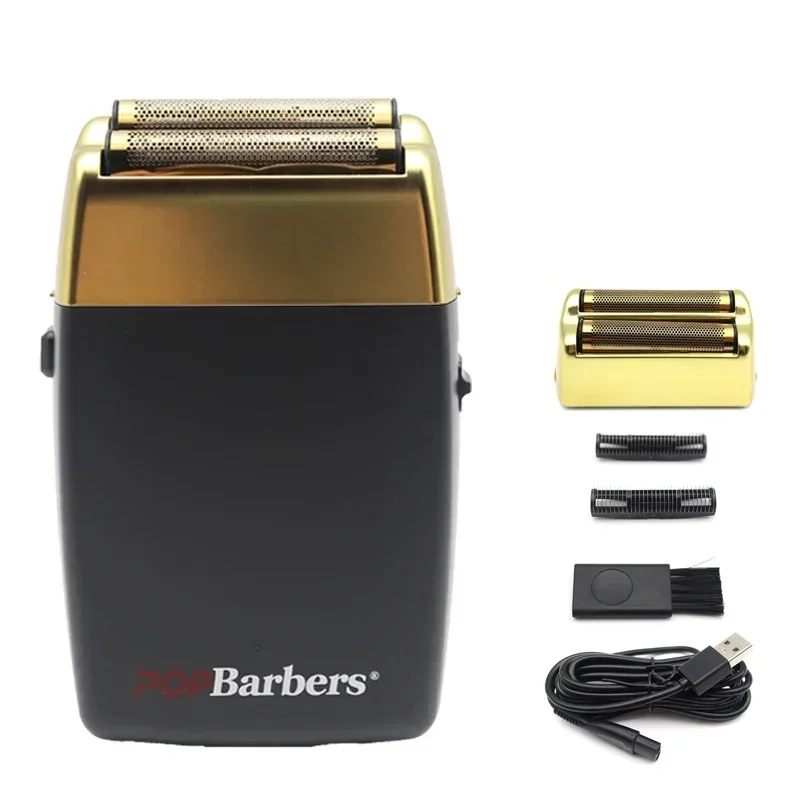 11000 RPM POP Barbers P620 Electric Men's Beard Trimmer Double Foil Shaver Electric Shaver USB Hair Cutting Machine