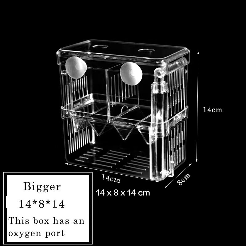 Fish Breeding Isolation Production Box Aquarium Breeder Fish Tank Hatching Incubator Fish Acrylic Aquarium Fish Nursery Tank: Bigger-Double