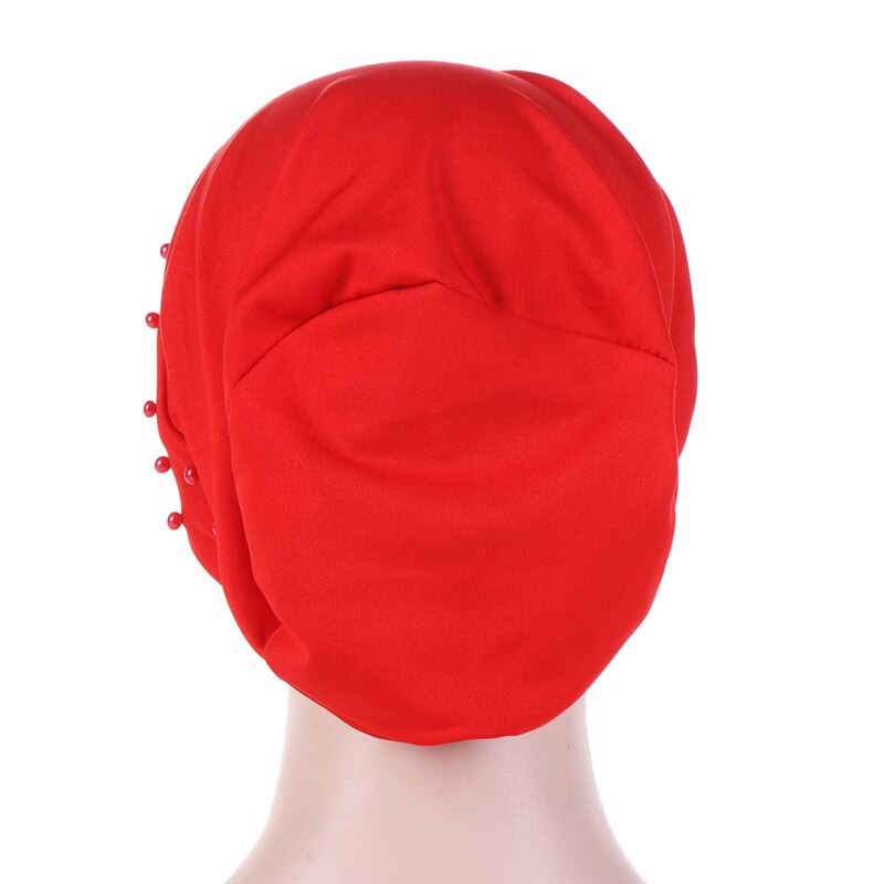 cotton solid folds pearl muslim turban scarf women islamic inner caps Arab wrap head femme musulman turbante mujer