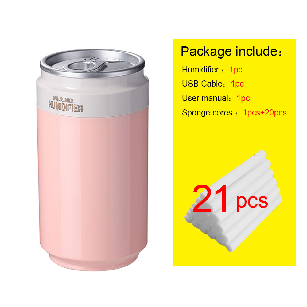 Bezprzewodowy nawilżacz powietrza sypialnia Mini wyciszenie ultradźwiękowy generator pary USB dyfuzor oczyszczacz 800mAh Rechargeabl generator chłodnej mgiełki do samochodu: Pink -21sponge core