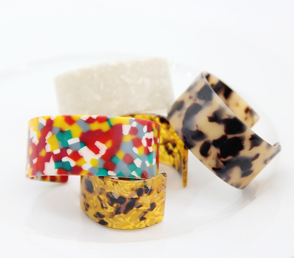 ZA – Bracelet en acrylique pour femmes, , bohème, léopard, résine, manchette ouverte, Punk, bijoux, , nouvelle ,