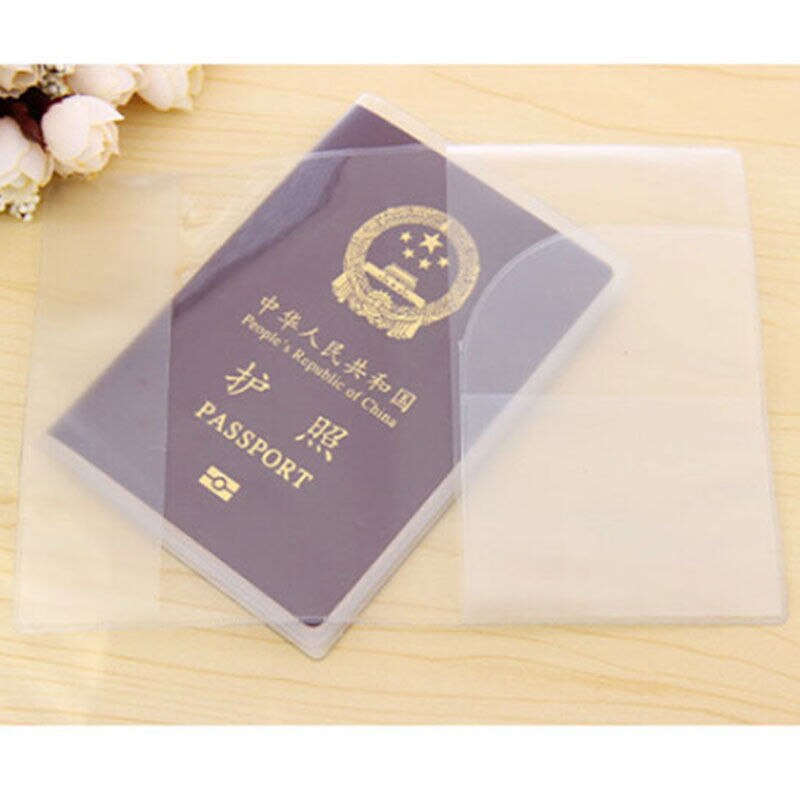 1 p. Housse de passeport en PVC étui de protection de passeport Transparent étanche sac de document de voyage porte-passeport