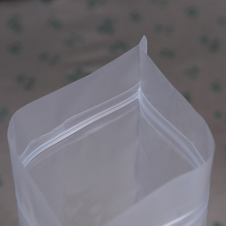 Stand Up Plastic Suiker Koffie Snacks Opslag Pouch Frosted Clear Doypack Rits Zakken Dired Bloem Pakket Zelf Seal Zip-Lock tas