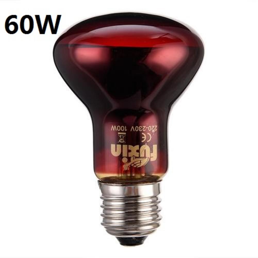 Pet Red Heating Lamp E27 Day Night For Amphibian Snake Lamp Heat Reptile Bulb UV Light 25W 50W 100W AC220-240V: 60w