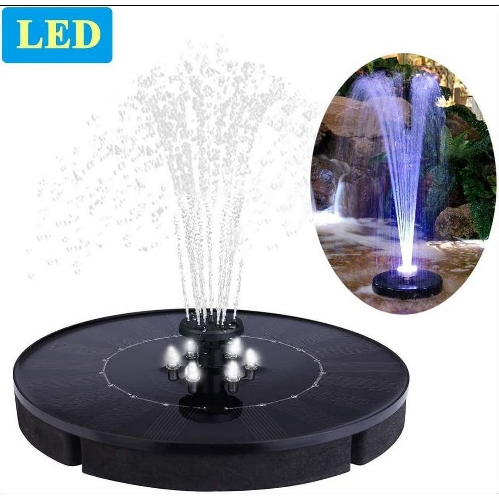 Solar Fontein Waterpomp Led Licht Ronde Vogel Bad Fontein Vijver Tuin Fontein Drijvende Terras Gazon Decoratie Licht