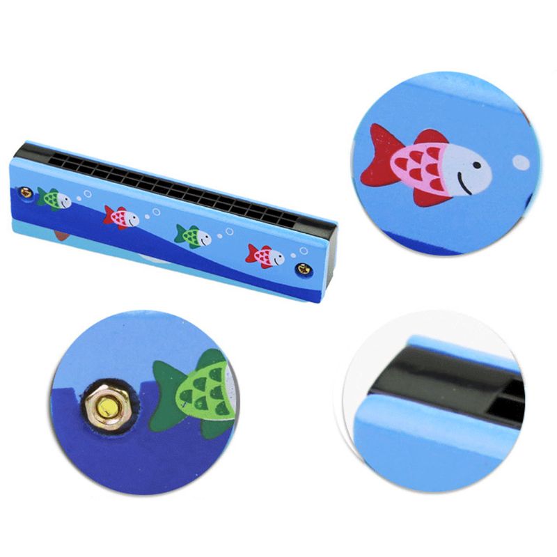 16 Hole Leuke Harmonica Voor Beginners Cartoon Patroon Kinderen Muziekinstrument