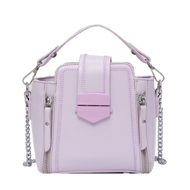 Luxury Women Small Pu Leather Chain Crossbody Bag Ladies Messenger Bags Female Handbags Shoulder Bags: Purple