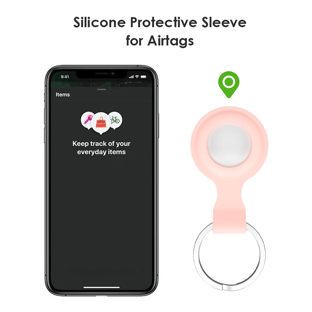 Silicone Protective Case Portable Keychain Protective Sleeve Anti-Lost Device Protector Cover for Apple Airtags Locator Tracker