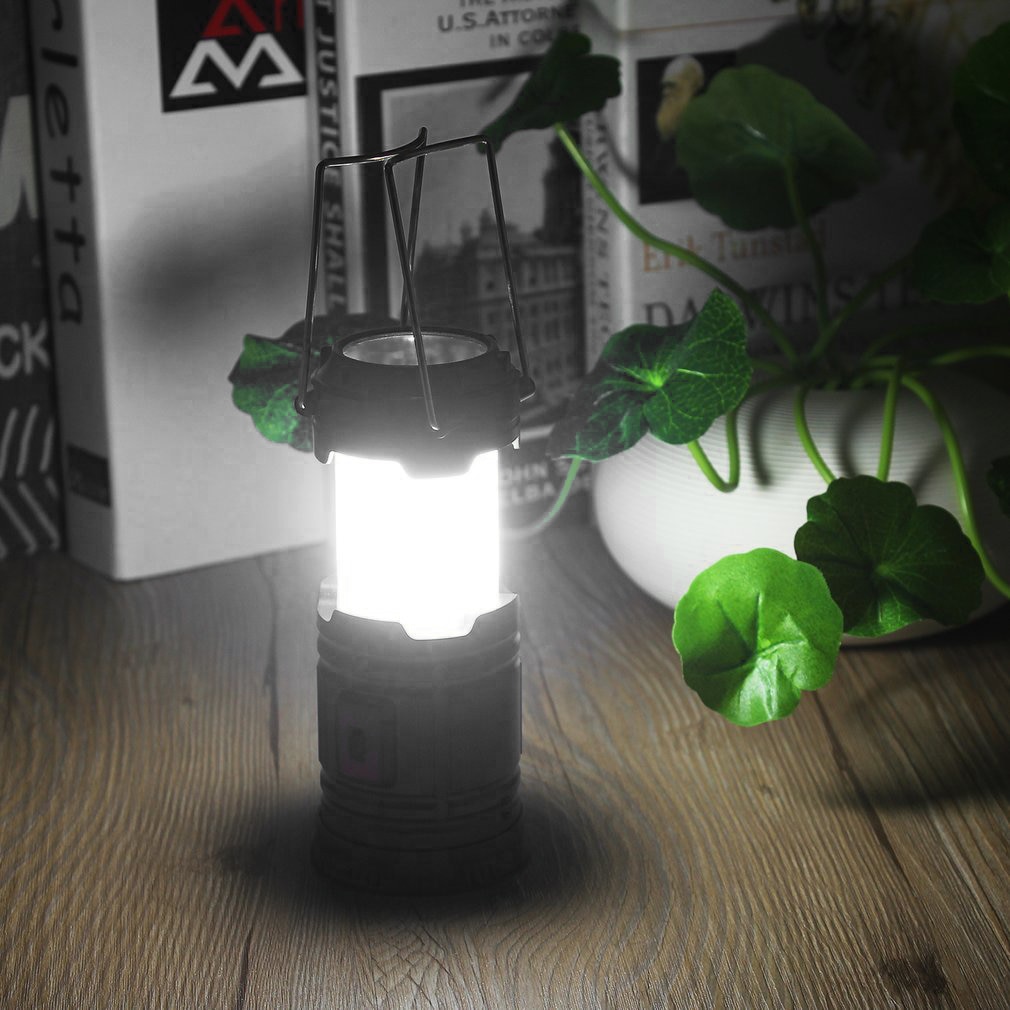 Portable Camping Light Rechargeable Lantern Outdoor Tent Light Solar Power Collapsible Lamp Flashlight Emergency Light Torch