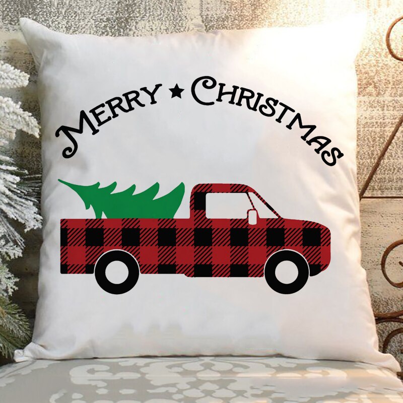 Kerst Kussenhoes 45*45 Kussensloop Sofa Kussens Kussenslopen Film Kijken Kussenslopen Home Decor Feestdagen: Z21087-DCCWH-M