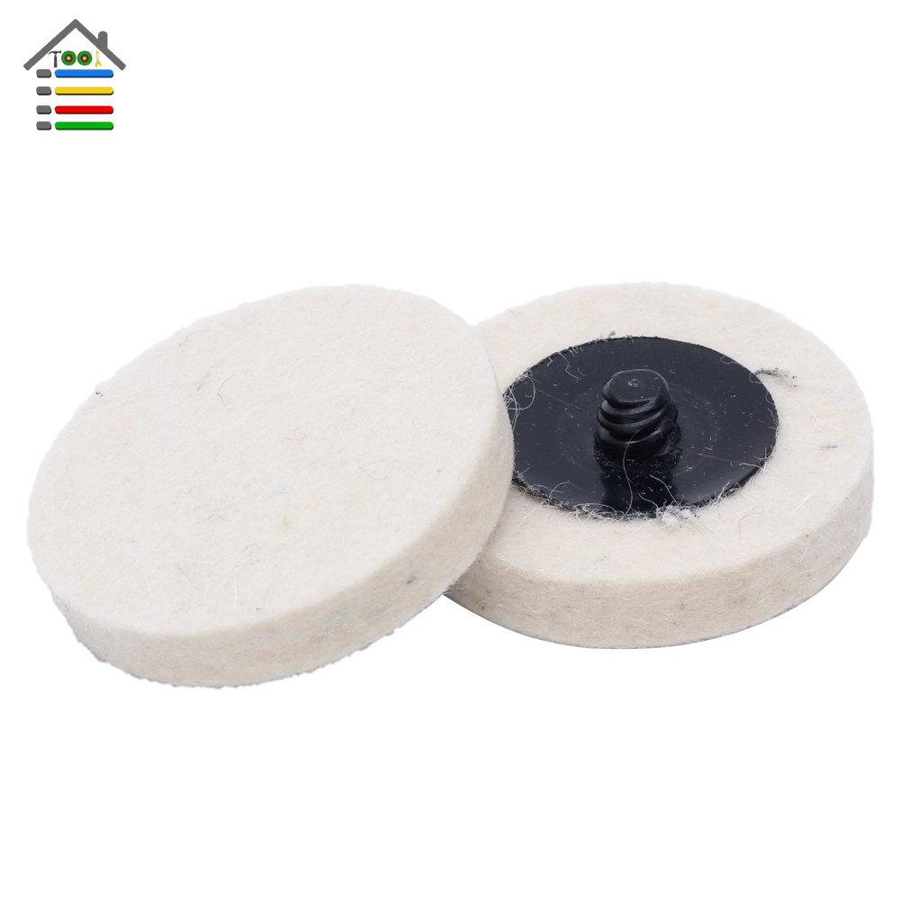 10Pcs 50mm Roloc Polishing Wheel Buffing Pads Compressed Wool Felt Fabric Disc Grinding Abrasive Tools Accessories for Dremel