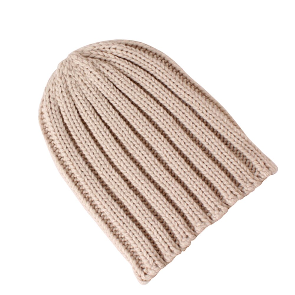 Warm Hoofdtooi Winter Gebreide Muts Haak Beanie Cap Acryl Fiber Hoed Voor Baby Kinderen (Wit): Beige