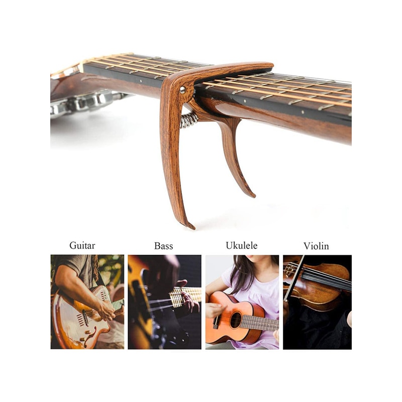 Gitaar Capo Siliconen Pads Zinklegering Capo Voor Akoestische En Elektrische Gitaren Ukulele Banjo Bas Mandoline