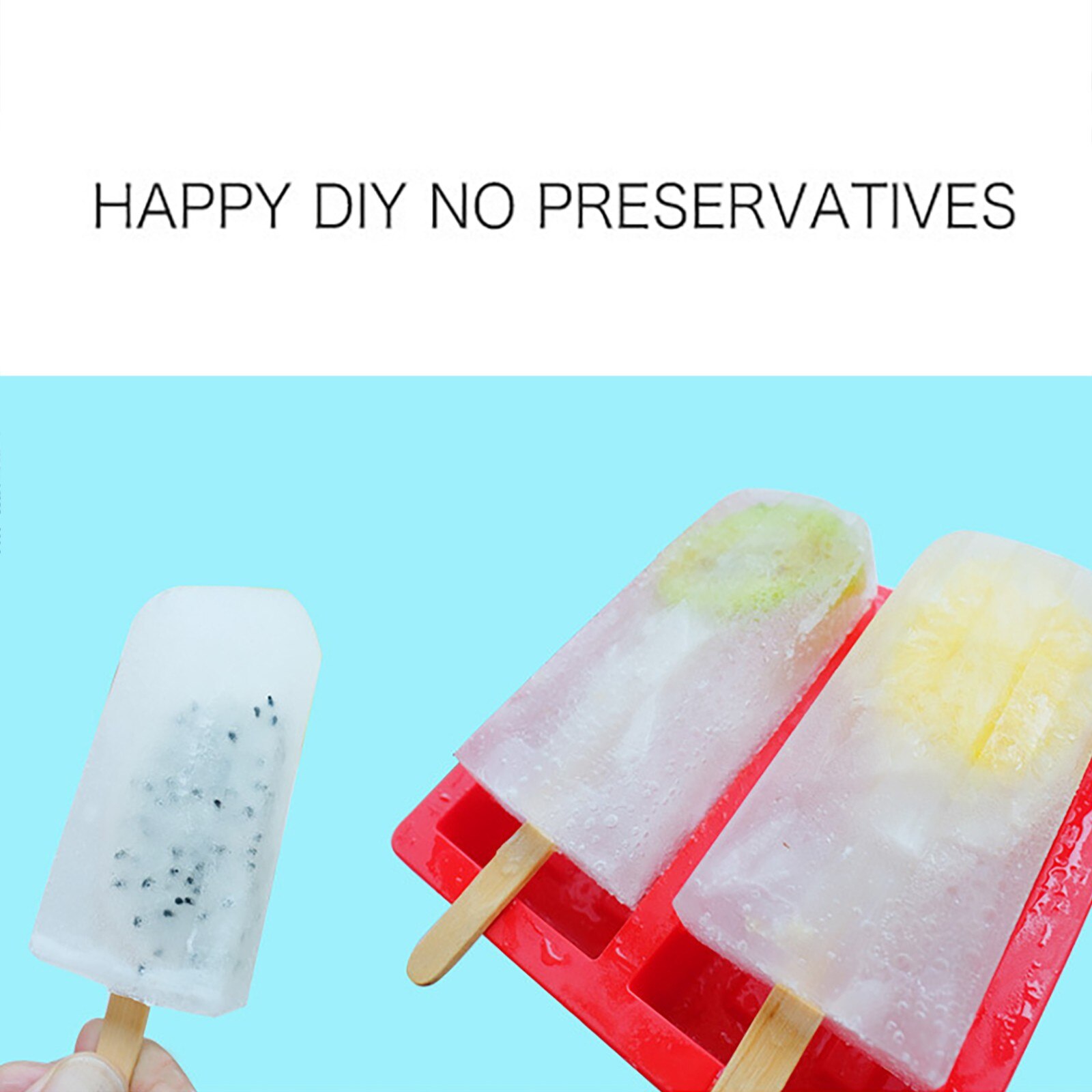 Handmade DIY Silicone Ice Cream Mold Making Ice Box Popsicle Mold Home Ice Cream Homemade F rozen Ice Cubes For Children Cute