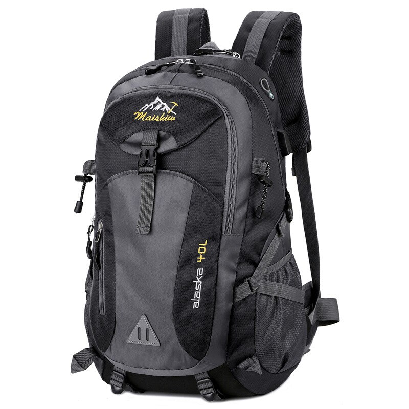 Unisex 40L Waterdichte Mannen Rugzak Travel Pack Sport Bag Pack Outdoor Bergbeklimmen Wandelen Klimmen Camping Rugzak Voor Mannelijke: Black